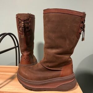 UGG Australia Womens Klarissa Boots Chocolate Waterproof Tassel Beaded size 7